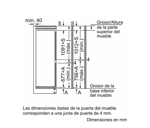 FRIGORIFICO COMBI INTEGRABLE BALAY 3KIE734F – 260 L, NoFrost, 35 dB, Clase E - Imagen 3