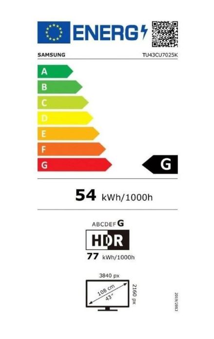 Televisor LED 43 SAMSUNG 43CU7025KXXC SMART TV 4K UHD - Imagen 3