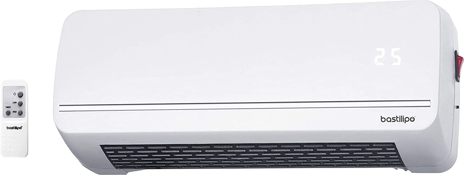 BASTILIPO, CS-2000B, calefactor Split cerámico, resistencia PTC, 1000/2000W, blanco, ideal baño