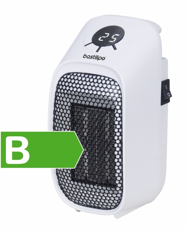 BASTILIPO, MC-400, Micro calefactor, resistencia PTC, 400W, con temporizador 1-12 horas