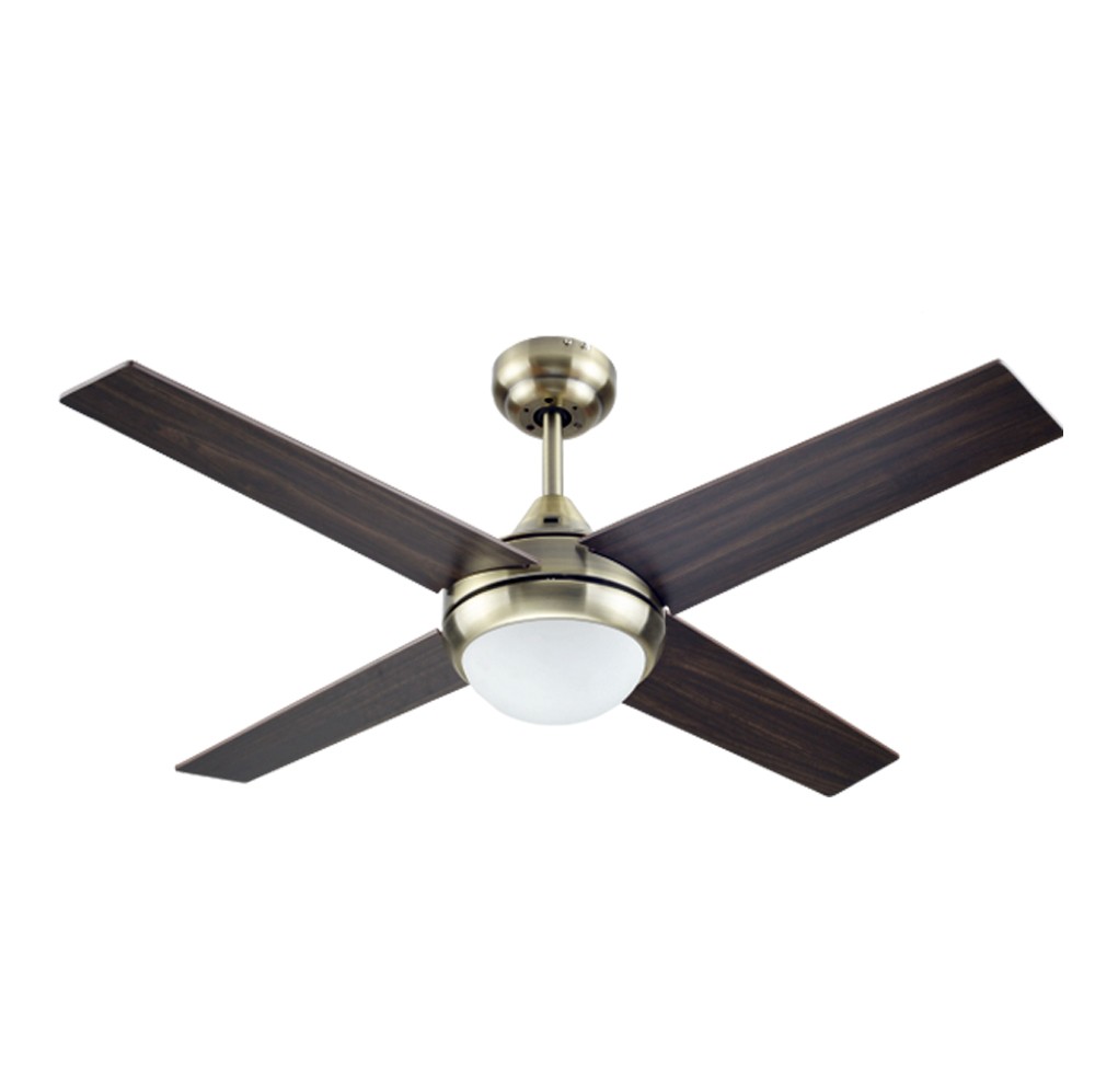 BASTILIPO, MOCAJAR CUERO 3LED, ventilador de techo bronce envejecido de 105 cm con luz 3 LED y mando a distancia