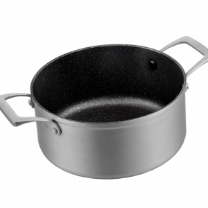 BASTILIPO, TITANIUM PRO 24CA, cacerola de aluminio fundido de 24cm, full induction, a la piedra