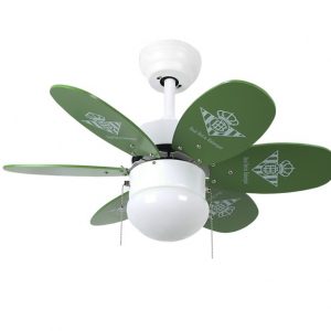 BASTILIPO, REAL BETIS BP, ventilador de techo oficial Real Betis Balompié, 60W, 75cm, palas reversibles