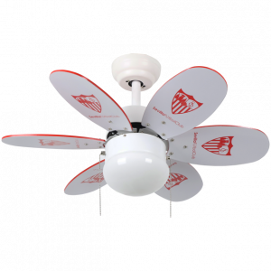 BASTILIPO, SEVILLA FC, ventilador de techo oficial del Sevilla Fútbol Club, 60W, 75cm, palas reversibles