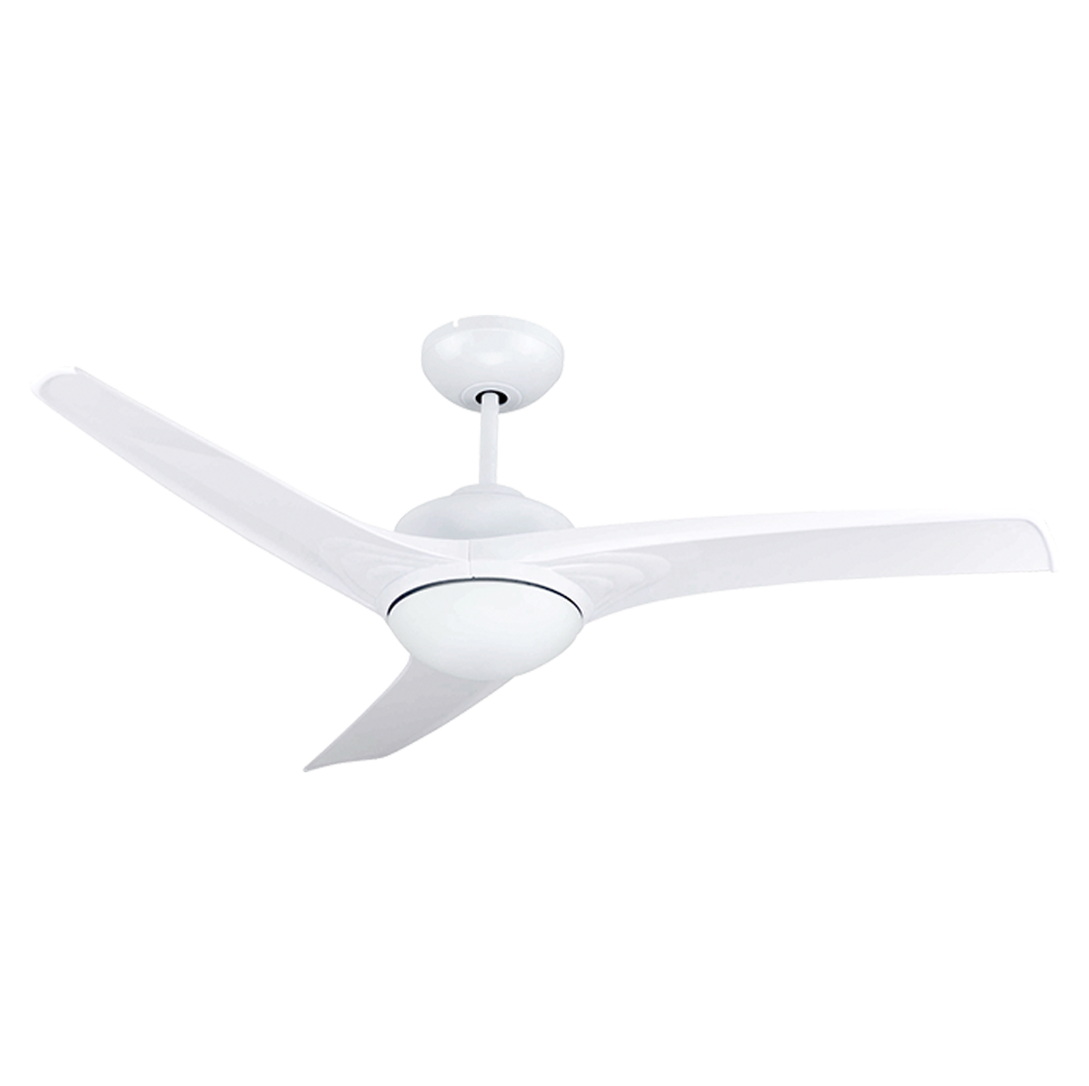BASTILIPO, VERA BLANCO 3 LED, ventilador techo con mando a distancia, 60W, luz LED, 3 palas, 132 cm