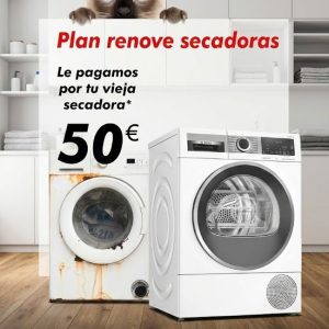 Plan renove de secadoras, te damos 50€ por antigua lavadora