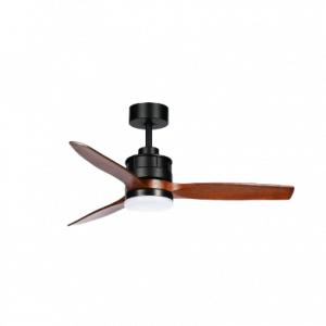 Ventilador Dc Barrax 18w Negro/roble 3aspas