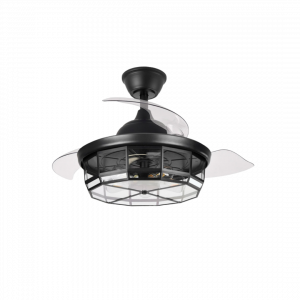 Ventilador de Techo Tornado Negro 3aspas Desplegables 6velocidades