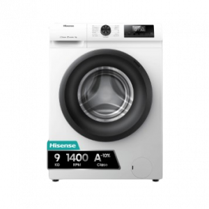 Lavadora Hisense WF1Q9041BW - 9kg, 1400 RPM, Motor Inverter, Vapor Steam, Clase A - Blanco