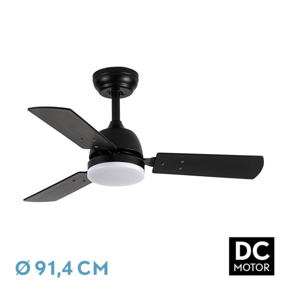 Ventilador de Techo Portico Negro 3aspas Negro/gris