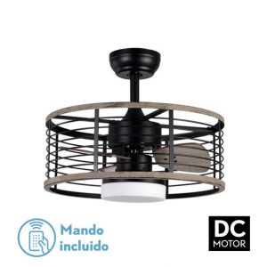 Ventilador de Techo Pella Negro/Madera 3 Aspas