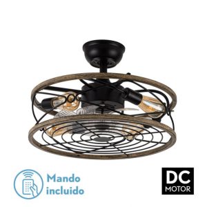 Ventilador de Techo Arcadia 4xe27 Negro 8 Aspas
