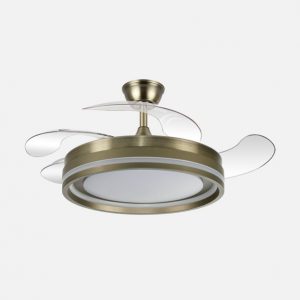 Ventilador de techo Retractil Abrila Cerrato Cuero 59w 4aspas 107d