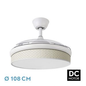 Ventilador Dc Moda Blanco/cañizo Blanco 108d 3aspas