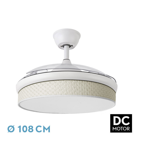 Ventilador Dc Moda Blanco/cañizo Blanco 108d 3aspas