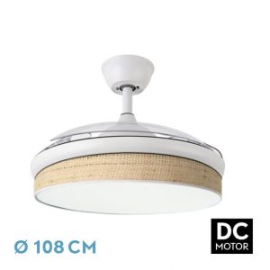 Ventilador Dc Moda Blanco/cañizo Claro 108d 3aspas