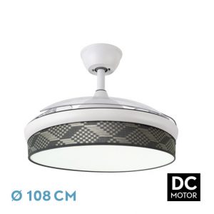 Ventilador Dc Moda 72w Blanco/tetris Gris