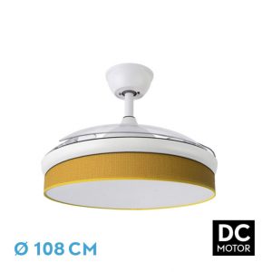 Ventilador Dc Moda 72w Blanco/amarillo 108d 3aspas