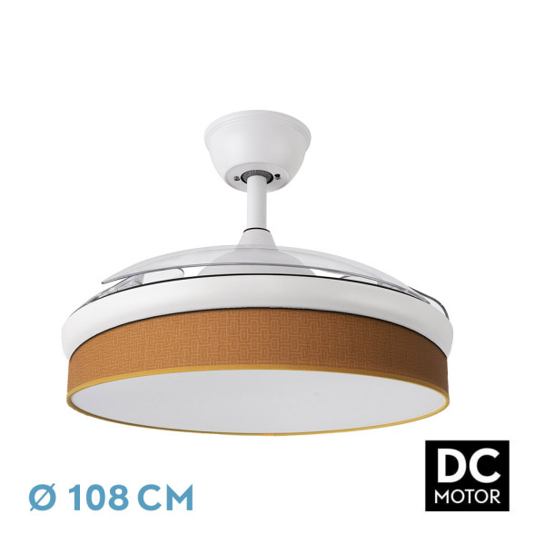 Ventilador Dc Moda 72w Blanco/naranja 108d 3aspas