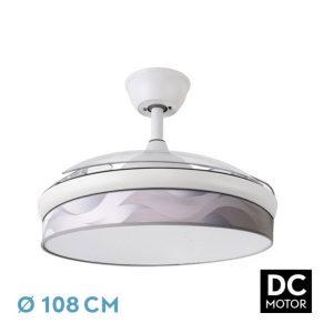 Ventilador Dc Moda Blanco/ola Gris 108d 3aspas