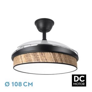Ventilador Dc Moda Negro/cañizo Oscuro 108d 3aspas