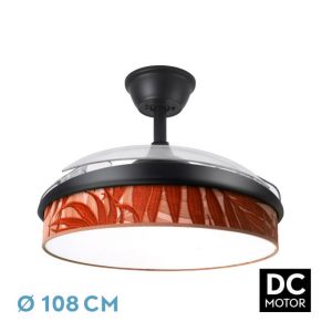 Ventilador Dc Moda Negro/hoja Caldera 108d 3aspas