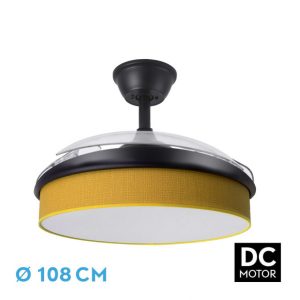 Ventilador Dc Moda 72w Negro/amarillo 108d 3aspas