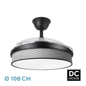 Ventilador Dc Moda Negro/surco Gris 108d 3aspas