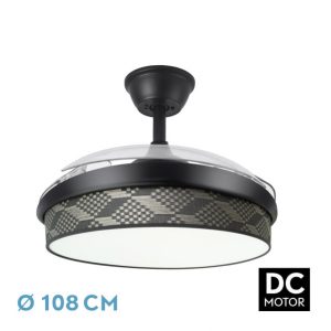 Ventilador Dc Moda 72w Negro/tetris Gris 108d