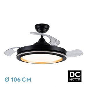 Ventilador de techo Retractil Abrila Picolo Negro/oro 3 Aspas 106d