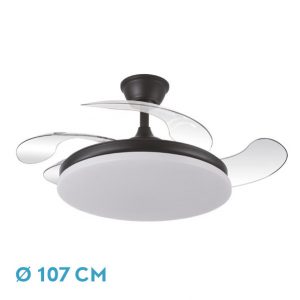 Ventilador Retractil Dc Tridente 59w Negro 4aspas Abrila