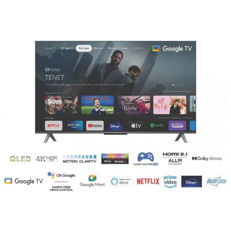 TV QLED TCL 50T69C 50" 4K UHD Google TV Dolby Atmos - Imagen 2