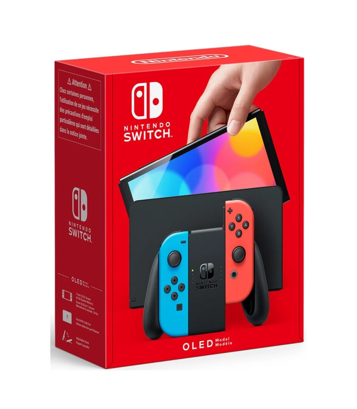 Nintendo Switch OLED Azul Rojo Neón - 7" OLED 1280x720 64GB Portátil Sobremesa TV