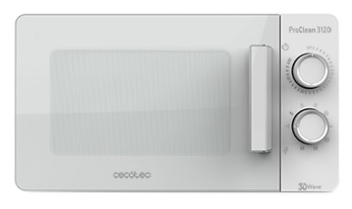 Microondas Cecotec ProClean 3120 - 700W Grill 800W 20L 3DWave Ready2Clean FullWhite Temporizador