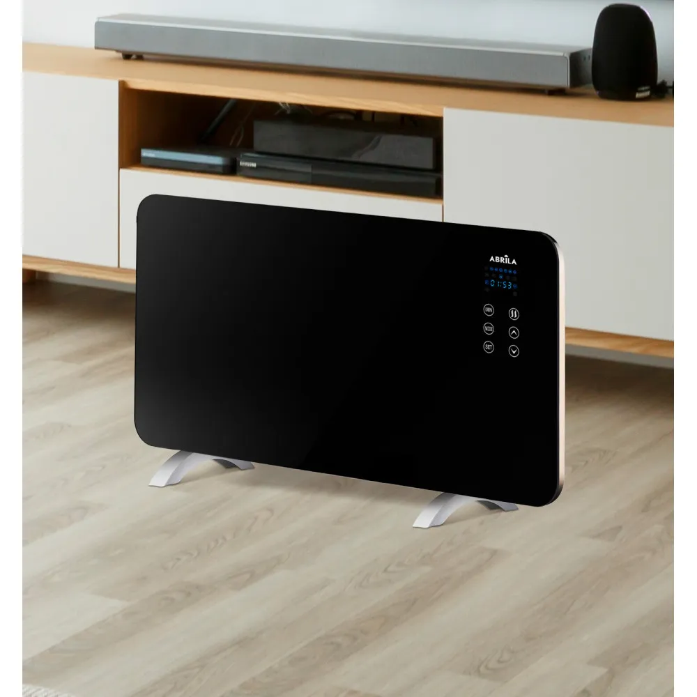 Emisor Térmico de Cristal Abrila HIMALAYA 1500W Negro Mando Distancia IP24 - Imagen 2