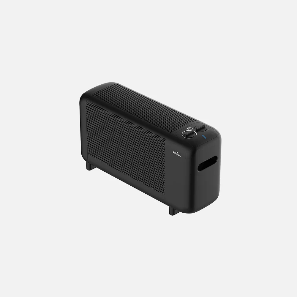 Radiador de Mica PINSAPO 1000W Negro Antivuelco Termostato Regulable