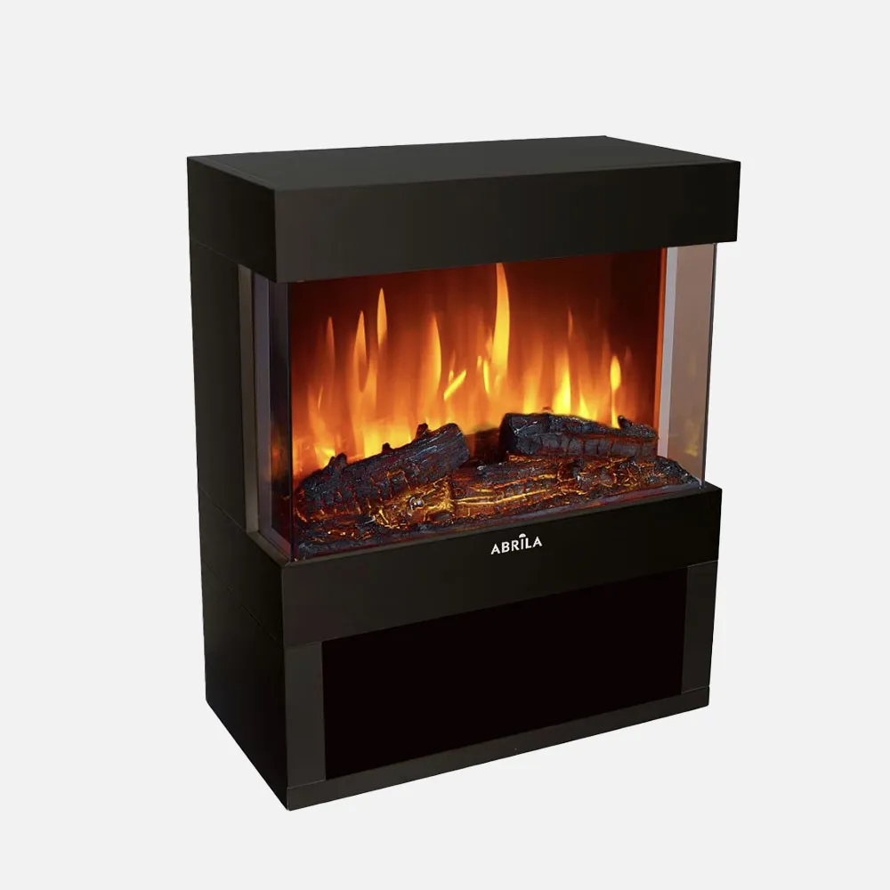 Chimenea Eléctrica Abrila COLUMBIA 1800W Negro Cristal Templado - Imagen 2