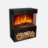 Termoventilador Cerámico COLUMBIA 1800W Negro Efecto Chimenea Cristal Templado