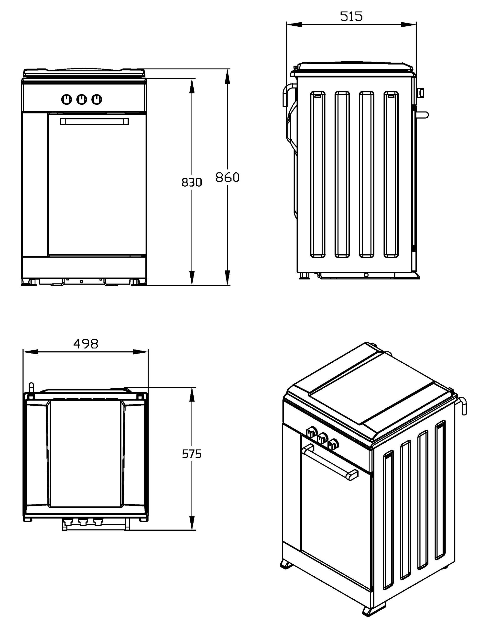 COCINA PORTABOMBONA SVAN SKG3500PB-esquema